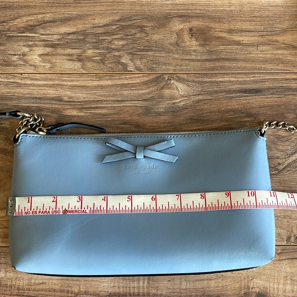 Pre-owned Kate Spade Light Blue Leather Crossbody Bag with Bow - Picture 9 of 10